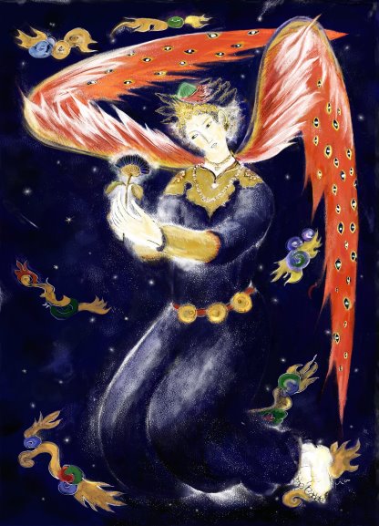 Postkarte Persischer Engel Hochformat 2019